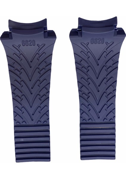 Porsche Design P6620 Uyumlu Lacivert Silikon Saat Kordonu
