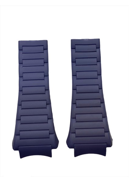 Porsche Design P6620 Uyumlu Lacivert Silikon Saat Kordonu