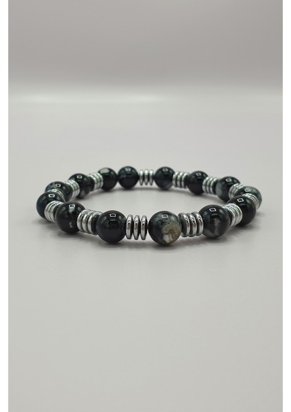 S&A Accessories Onyx Hematit Doğal Taş Erkek Bileklik