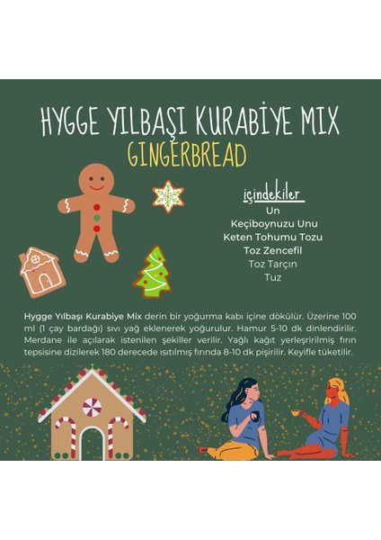 Hygge Foods Hygge Yılbaşı Kurabiye Mix - Zencefilli Ince Özel Kurabiye Gingerbread Limited Edition 180 gr