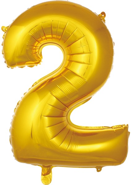 2 Rakam 76 cm Gold Folyo Balon 34 Inc