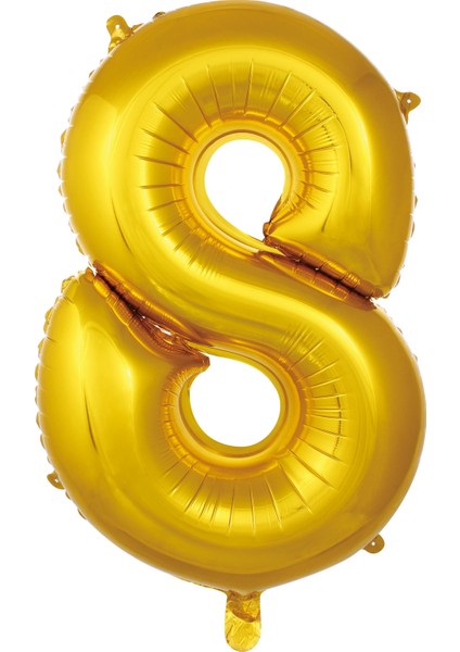 8 Rakam 76 cm Gold Folyo Balon 34 Inc