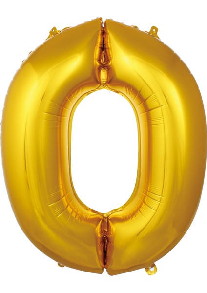 0 Rakam 76 cm Gold Folyo Balon 34 Inc