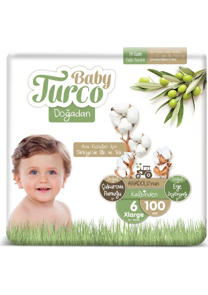 Baby Turco Doğadan 6 Numara Xlarge 16-25 kg 100 Adet