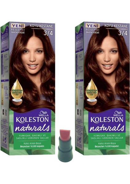 Wella Naturals Koyu Kestane Saç Boyası 3.4 x 2ADET-(TEK Gün Kulanımlık Ruj )