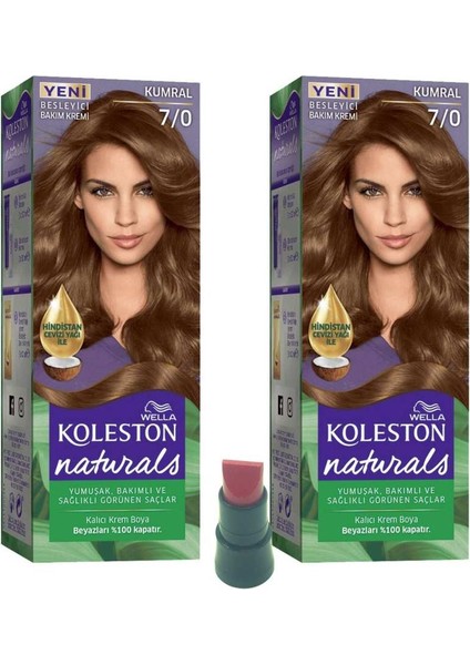 Wella Naturals Kumral Saç Boyası 7.0 x 2ADET-(TEK Gün Kulanımlık Ruj )