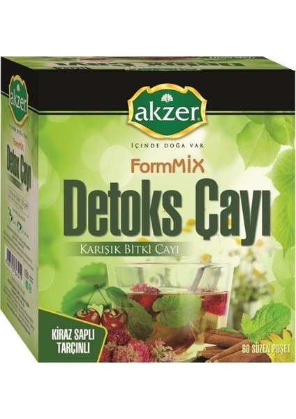 2 Adet Akzer Dt-X Kiraz Saplı Tarçınlı Karışık Bitki Çayı 120 Süzen Poşet
