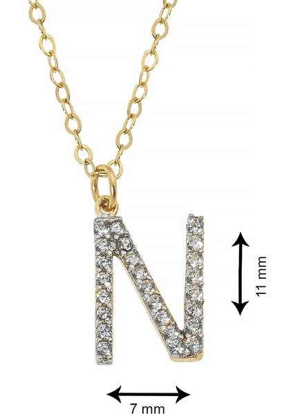 14 Ayar Altın N Harf Kadın Kolye fiyatları