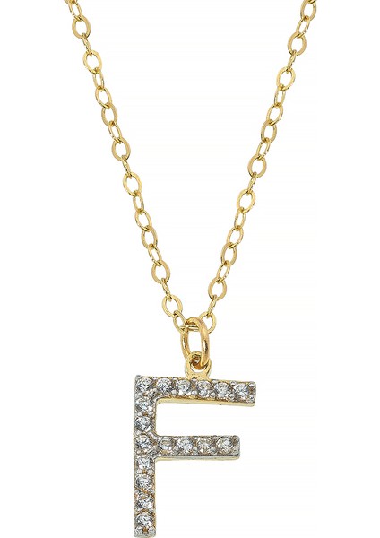 14 Ayar Altın F Harf Kadın Kolye