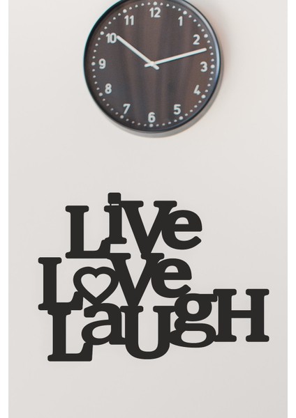 "live Love Laugh" Duvar Dekoru-Süsü, Ahşap Dekoratif Tablo - 3