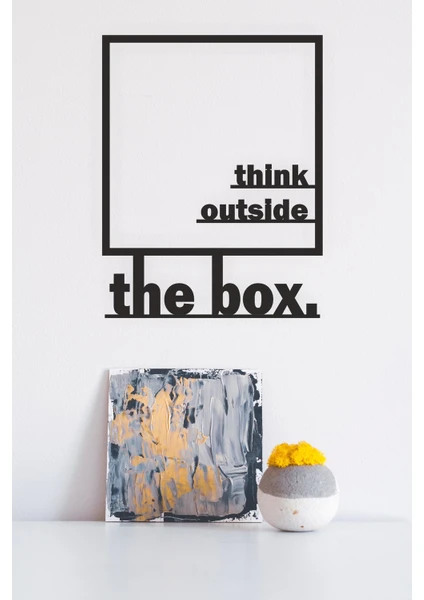 Unt "think Outside The Box" Duvar Dekoru-Süsü, Ahşap Dekoratif Tablo