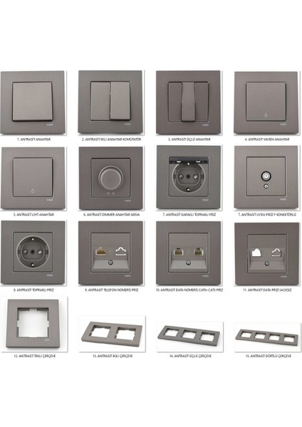 Novella Antrasit Vavien Anahtar Çerçeveli fiyatları