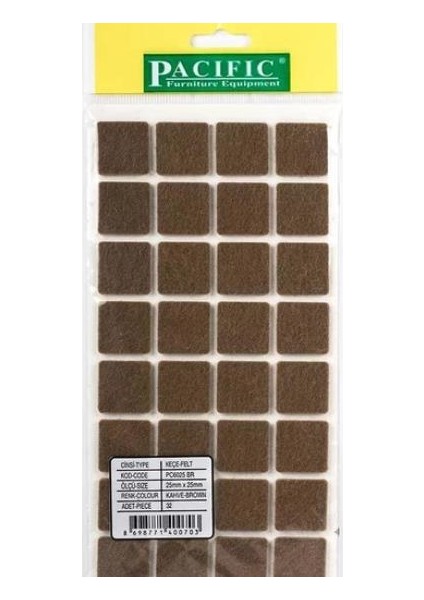 Zemin Koruyucu Masa Sandalye Keçesi Çap 25X25MM Kare (5 Adet)