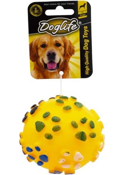Pati Desenli Plastik Top Köpek Oyuncağı Large