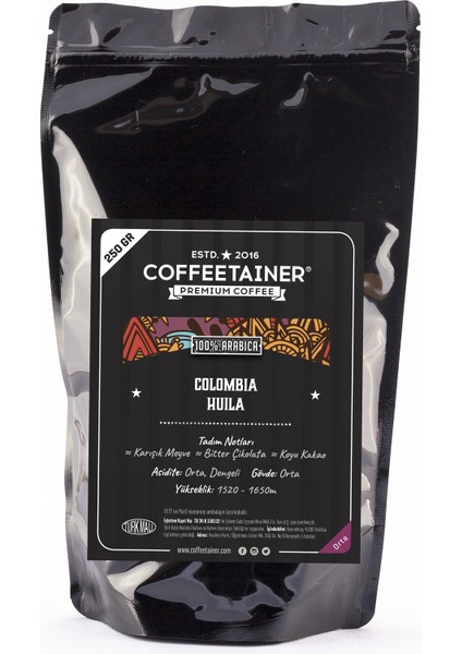 Coffeetaıner Kolombiya Supremo Hulia Filtre Kahve 250 gr