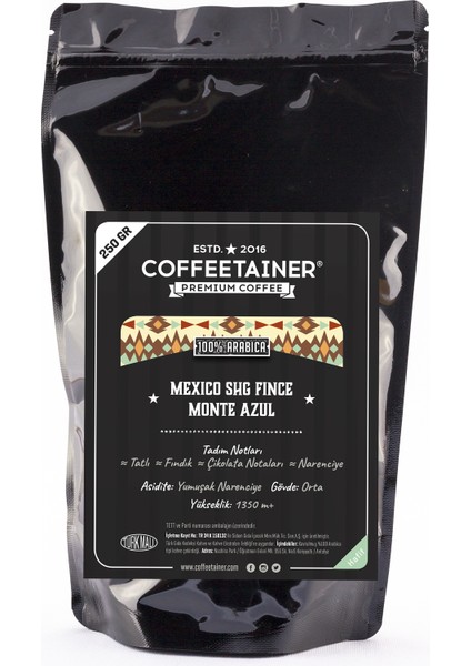 Coffeetaıner Meksika Monte Azul Filtre Kahve 250 gr