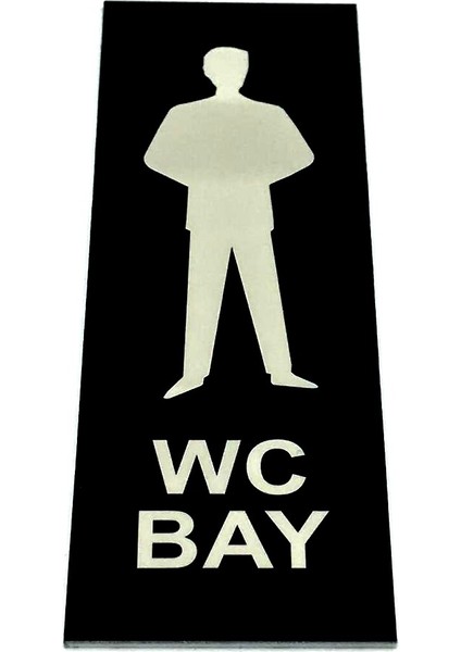 Wc Tuvalet Tabelası Bay Kapı Yönlendirme Levhası 5 cm x 15 cm