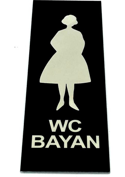 Se-Dizayn Wc Tuvalet Tabelası Bayan Kapı Yönlendirme Levhası 5 cm x 15 cm