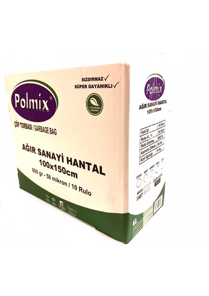 ÇÖP TORBASI POLMİX AĞIR SANAYİ 800 GRAM 100X150 SİYAH 1 KOLİ