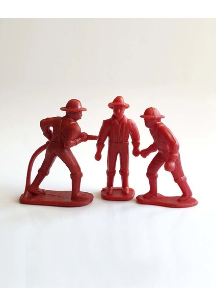 Maket Tek Renk İtfaiyeci Figürü 1/50 Ölçek 3'lü