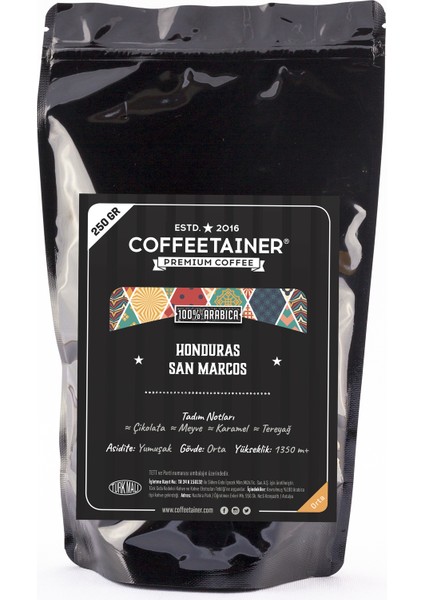 Coffeetaıner Honduras San Marcos Filtre Kahve 250 gr