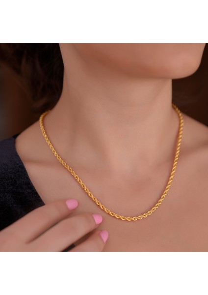 Ayyıldız Kuyumculuk Kadın Yaldızlı Burgu Altın Zincir