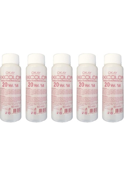 20 Volüm Oksidan Peroksit 60 ml 5 Adet