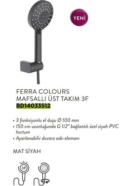 Ferra Colours Mafsallı Üst Takım 3f