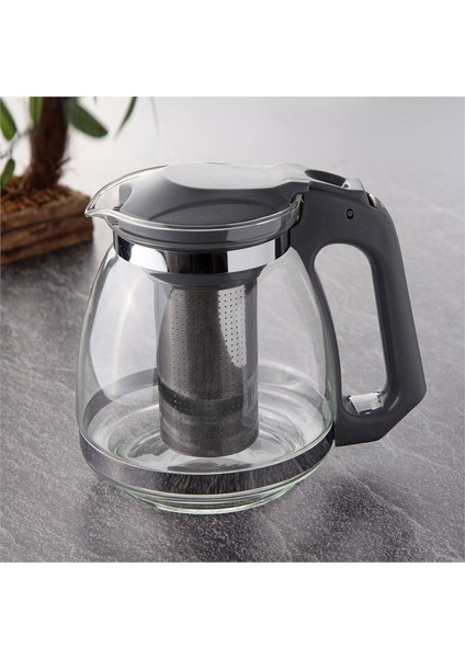 Süzgeçli Cam Demlik Seti ve Semavere Uygun 1100 Ml.