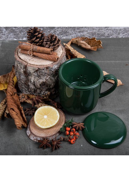 3 PARÇA BONE SÜZGEÇLİ BİTKİ ÇAYI BARDAĞI - YEŞİL fiyatları