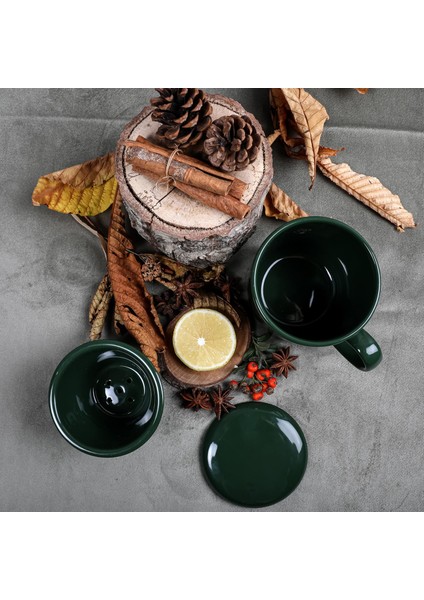 3 PARÇA BONE SÜZGEÇLİ BİTKİ ÇAYI BARDAĞI - YEŞİL fırsatları