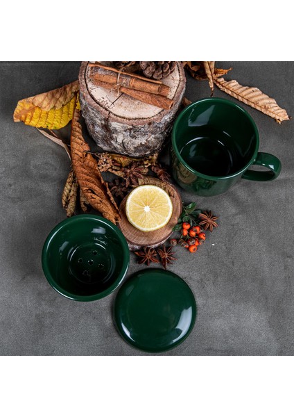 3 PARÇA BONE SÜZGEÇLİ BİTKİ ÇAYI BARDAĞI - YEŞİL indirimleri