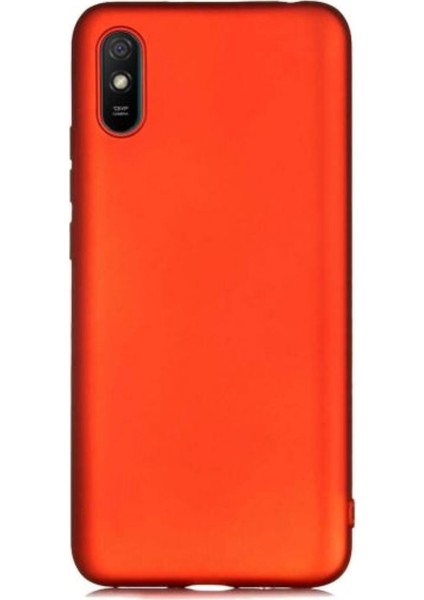 Case 4U Xiaomi Redmi 9A Kılıf Klasik Mat Renkli Yumuşak Premier Silikon Kırmızı