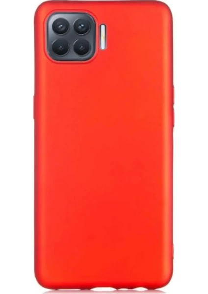 Case 4U Oppo Reno 4 Lite Kılıf Klasik Mat Renkli Yumuşak Premier Silikon Kırmızı