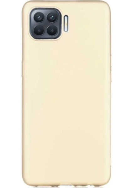 Case 4U Oppo Reno 4 Lite Kılıf Klasik Mat Renkli Yumuşak Premier Silikon Altın