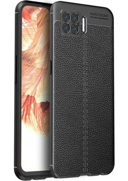 Case 4U Oppo A73 Kılıf Rugan Armor Deri Görünümlü Yüksek Kalite Silikon Niss Siyah