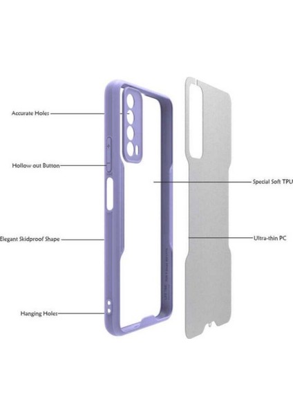 Case 4U Huawei P Smart 2021 Kılıf Kamera Korumalı Ultra Ince Buzlu Mat Renkli Parfe Silikon Kapak Koyu Yeşil