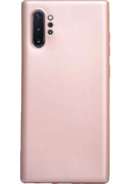 Case 4U Samsung Galaxy Note 10 Plus Kılıf Klasik Mat Renkli Yumuşak Premier Silikon Rose Gold