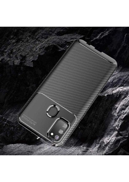 M21 Uyumlu Kılıf Rugged Armor Karbon Desenli Lüx Negro Silikon Arka Kapak Kahverengi