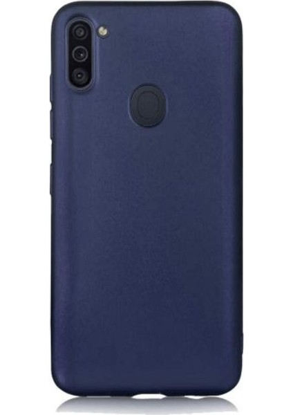 Case 4U Samsung Galaxy M11 Kılıf Klasik Mat Renkli Yumuşak Premier Silikon Lacivert