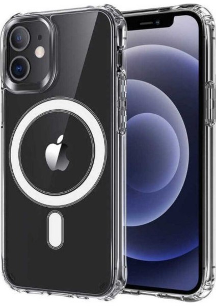 Apple iPhone 12 Kılıf Tacsafe Wireless Kapak Şeffaf - Magsafe kablosuz şarj uyumlu