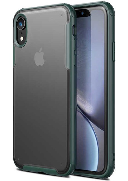 - Apple iPhone XR 6.1 - Kılıf Koruyucu Sert Volks Kapak - Koyu Yeşil - T10136