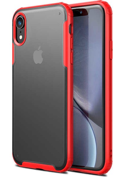 - Apple iPhone XR 6.1 - Kılıf Koruyucu Sert Volks Kapak - Kırmızı - T10136