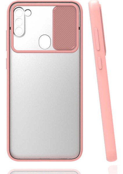 Kilifone - Galaxy A11 Uyumlu Kılıf Slayt Sürgülü Arkası Buzlu Lensi Kapak