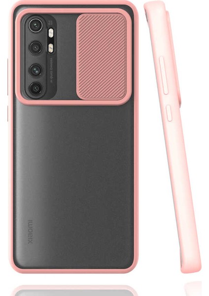 Kilifone - Xiaomi Mi Note 10 Lite Uyumlu Kılıf Slayt Sürgülü Arkası Buzlu Lensi Kapak