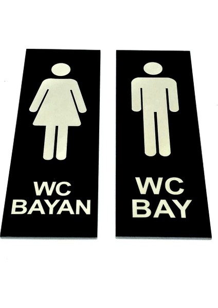 Wc Tuvalet Tabelası Bayan Bay Takım 2 Adet Kapı Yönlendirme Levha