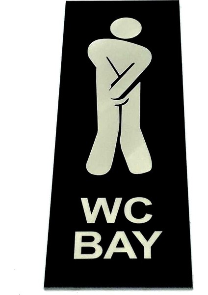 Wc Tuvalet Tabelası Bay Kapı Yönlendirme Levhası 5 cm x 15 cm