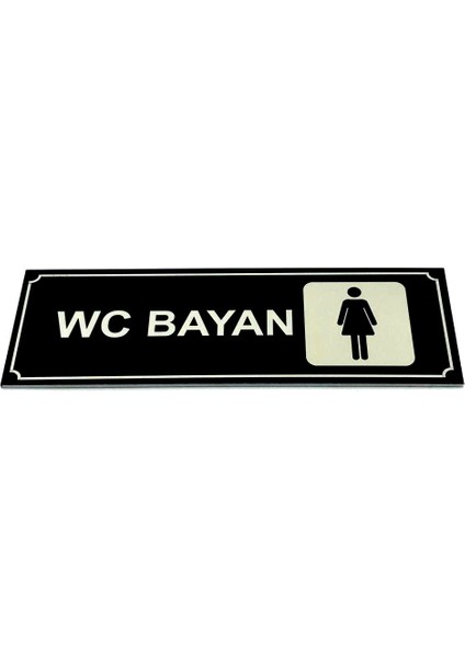 Wc Tuvalet Tabelası Bayan Kapı Yönlendirme Levhası 5 cm x 15 cm