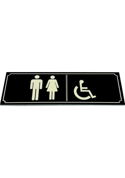 Wc Tuvalet Tabelası Bay Bayan Engelli Kapı Levhası 5 cm x 15 cm