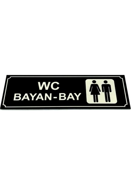 Wc Tuvalet Tabelası Bayan Bay Yönlendirme Levhası 5 cm x 15 cm